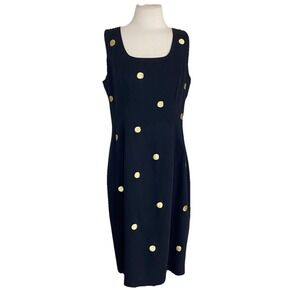 Y2k VTG Bouillabaisse Dress Sz 12 Black Aline Mobwife Power Dressing